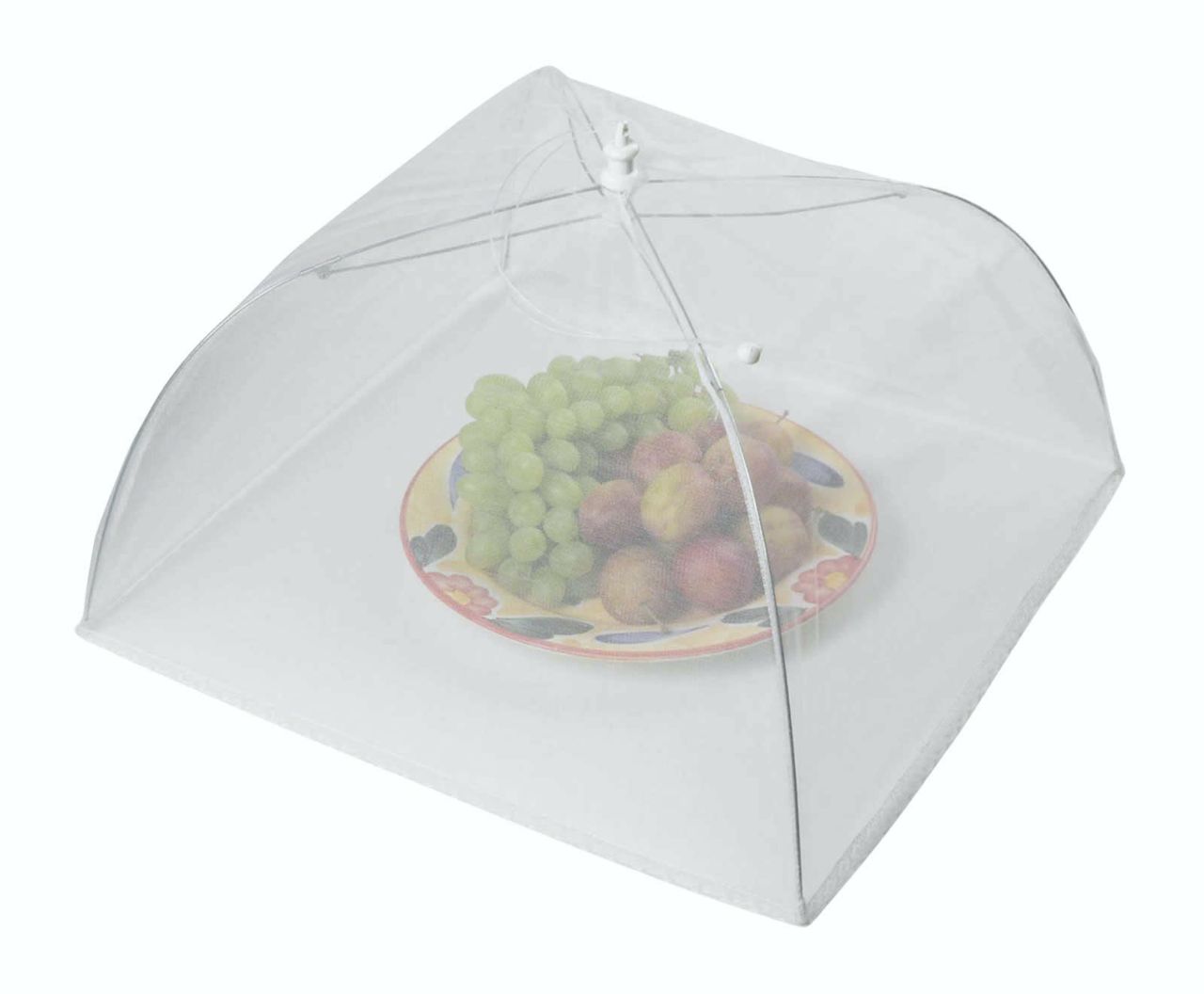 kccover16 KitchenCraft 40cm White Umbrella Food Cover - Image 1